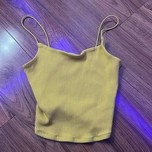 yellow garage tank top. size is xs